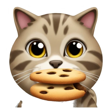cat eating a cookie sticker