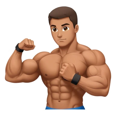 bodybuilder laying down abs exercise sticker