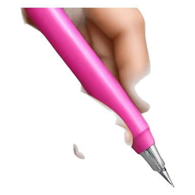 a hand writing with pink pen  sticker