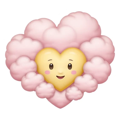 Heart of a cloud in soft pink, beige and yellow pastel light sticker