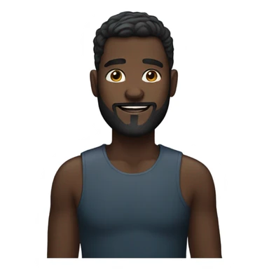 Handsome deep dark skin man with beard and fade sticker