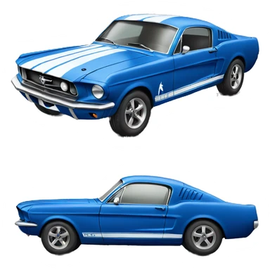 Blue mustang car sticker