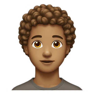 boy lightskin, curly hair gold brown eyes sticker