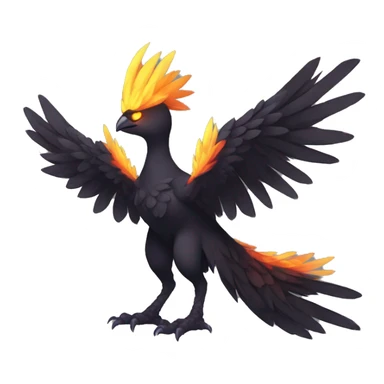 Edgy Fantasy legendary dark bird shadow-type-Phoenix Fakemon full body sticker