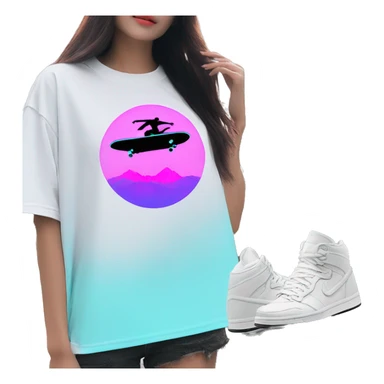 Vaporwave Skater fashion aesthetic baggy clothes graphic t shirt 420 sticker