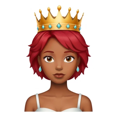 black girl with red hair and crown sticker