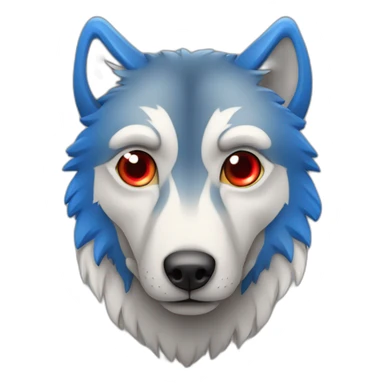 Loup  avec un oeil bleu et un oeil rouge sticker