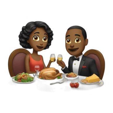couple dinner sticker