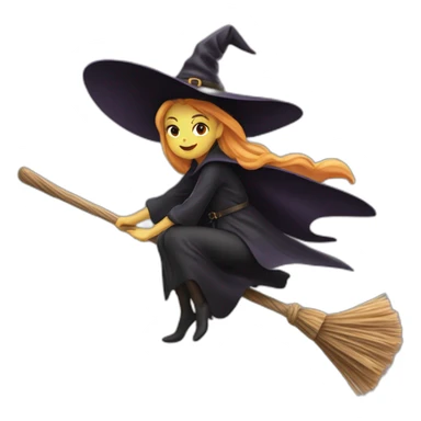 witch-flie— on a broomstick sticker
