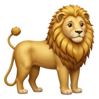 Create a single emoji of a Lion in full body, shown at a slight side angle in a natural, characteristic pose. Cute and stylized like an emoji, but clearly recognizable.
 sticker