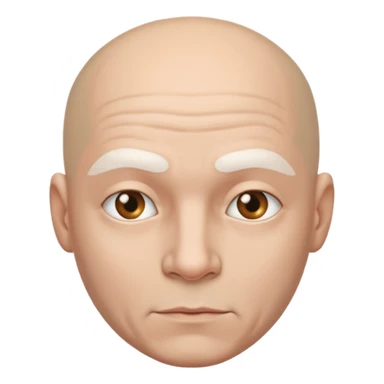 powder white skin bald man sticker