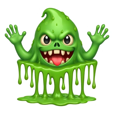 Slime monster. scary sinister. slime attacks. show full body. more dripping slime sticker