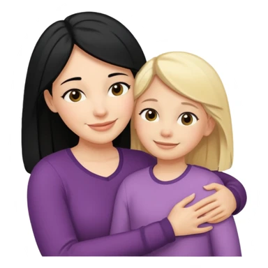Love of black haired mother for blonde daughter  sticker