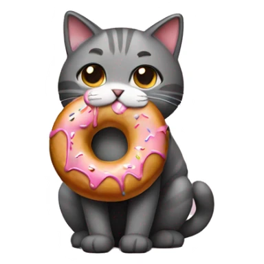 a cat with a donut sticker