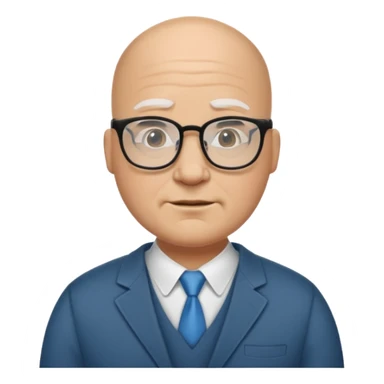 a big bald guy with glasses names lester griel sticker