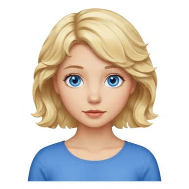 Blonde girl short wavy hair,  blue eyes sticker