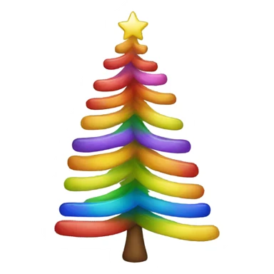 rainbow christmas tree sticker