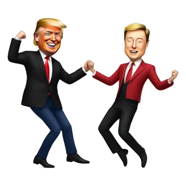 Elon Musk and Trump dancing together sticker
