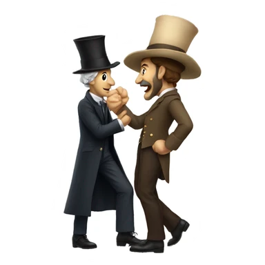French man with a very tall hat slapping a man sticker