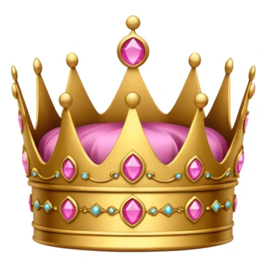 small crown golden with pink gems sticker