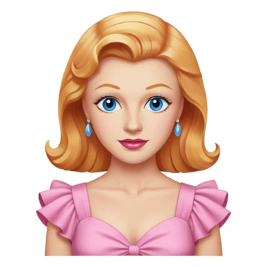 Ginger Rogers with blue eye, pink outfit sticker