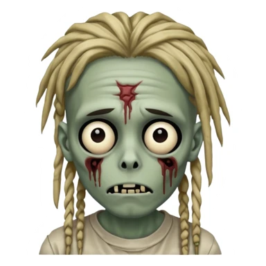 zombie boy with dreads hiding his eyes sticker