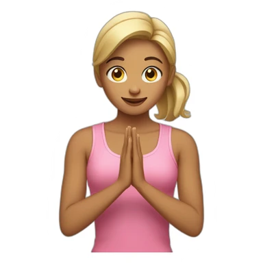 girl exercising hand pose sticker