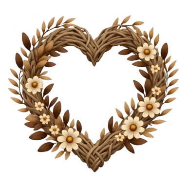 nature wreath heart, boho  sticker