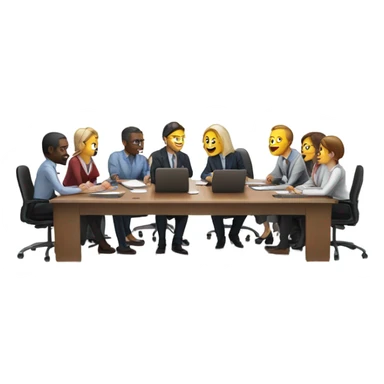 office meeting at a table sticker