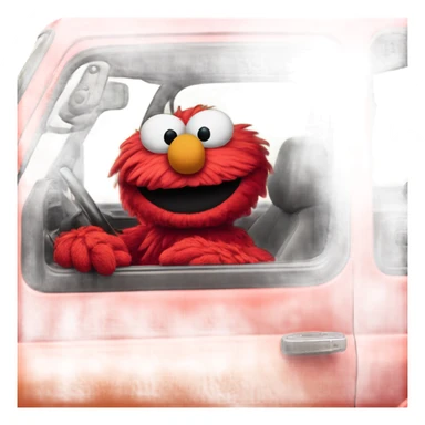 Elmo driving a truck sticker