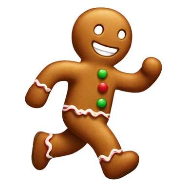 Gingerbread man running from oven sticker