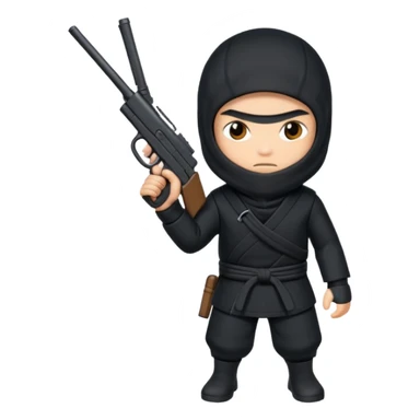 ninja with gun sticker