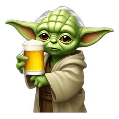 Yoda-driking-beer-in-the-hand sticker