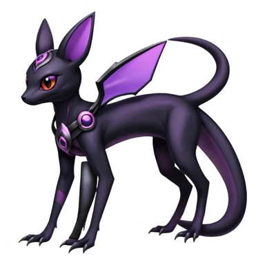 Shiny Dark Edgy Gothic Gloomy Futuristic Salandit-Umbreon-Espeon-Hybrid (Full body) sticker