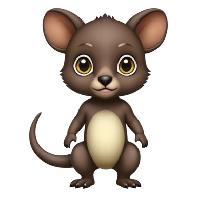 Adorable dark baby edgy animal-hybrid full body, big Eyes, marsupial  sticker