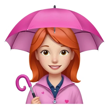 Girl with pink umbrella sticker