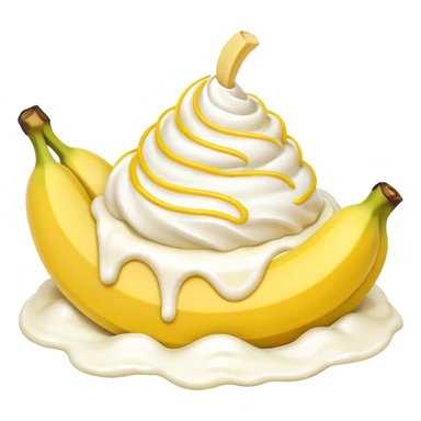 Banana covered in cream sticker