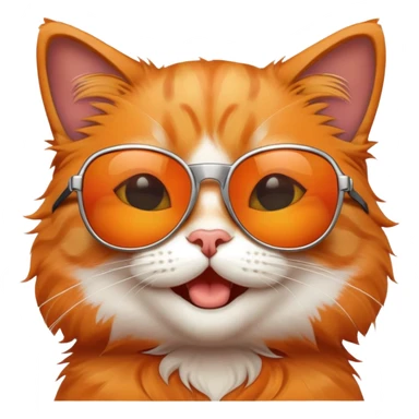 happy cat relaxing wearing sunglasses sticker