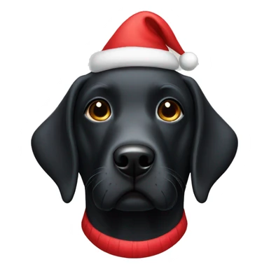 Black labrador with christmas hat sticker