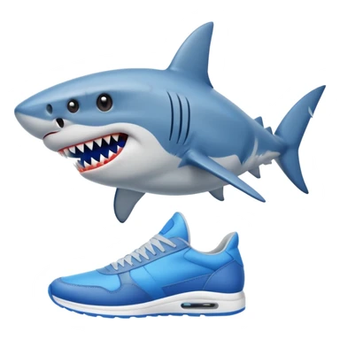 make a shark with blue sneakers sticker