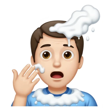 smiley throws up, rolling his eyes upward, white foam pours from his mouth sticker