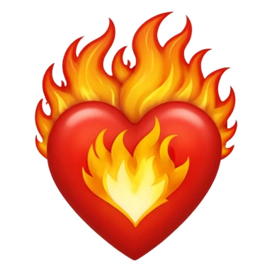 Heart fire exclamation point  sticker