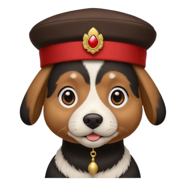 black suited dog with fes hat sticker