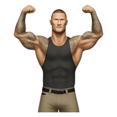 Randy Orton with arms raised slightly to the side sticker