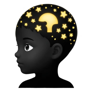 silhouette of a child inside a larger head silhouette sticker