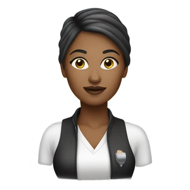 A makeup artist white girl with a makeup brush in her hand sticker