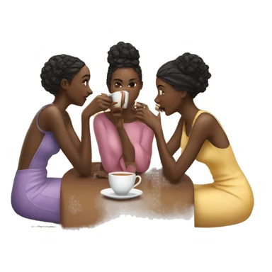 Three black girls drinking tea gossip  sticker