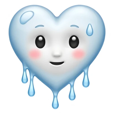 white heart melting sticker