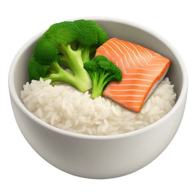 Bowl with rice, Salmon and broccoli  sticker