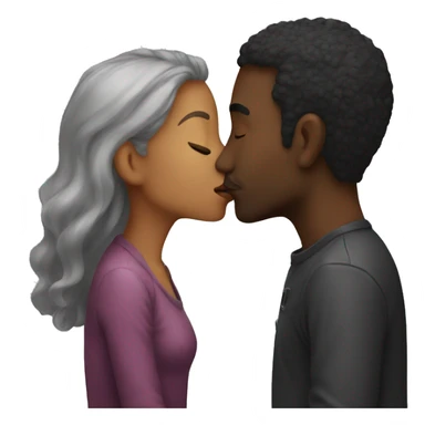 Two people kiss sticker